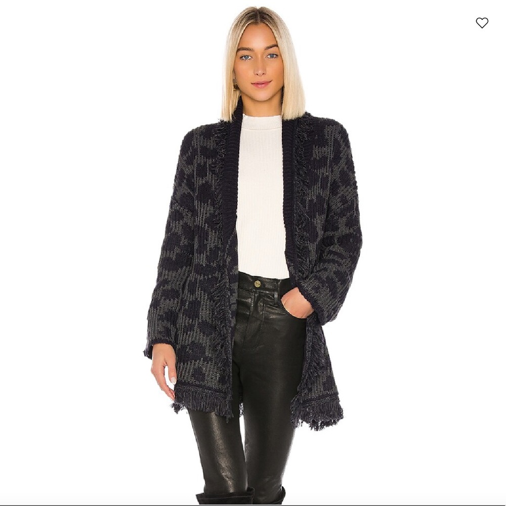 REVOLVE Navy and Black Patterned Cardigan
